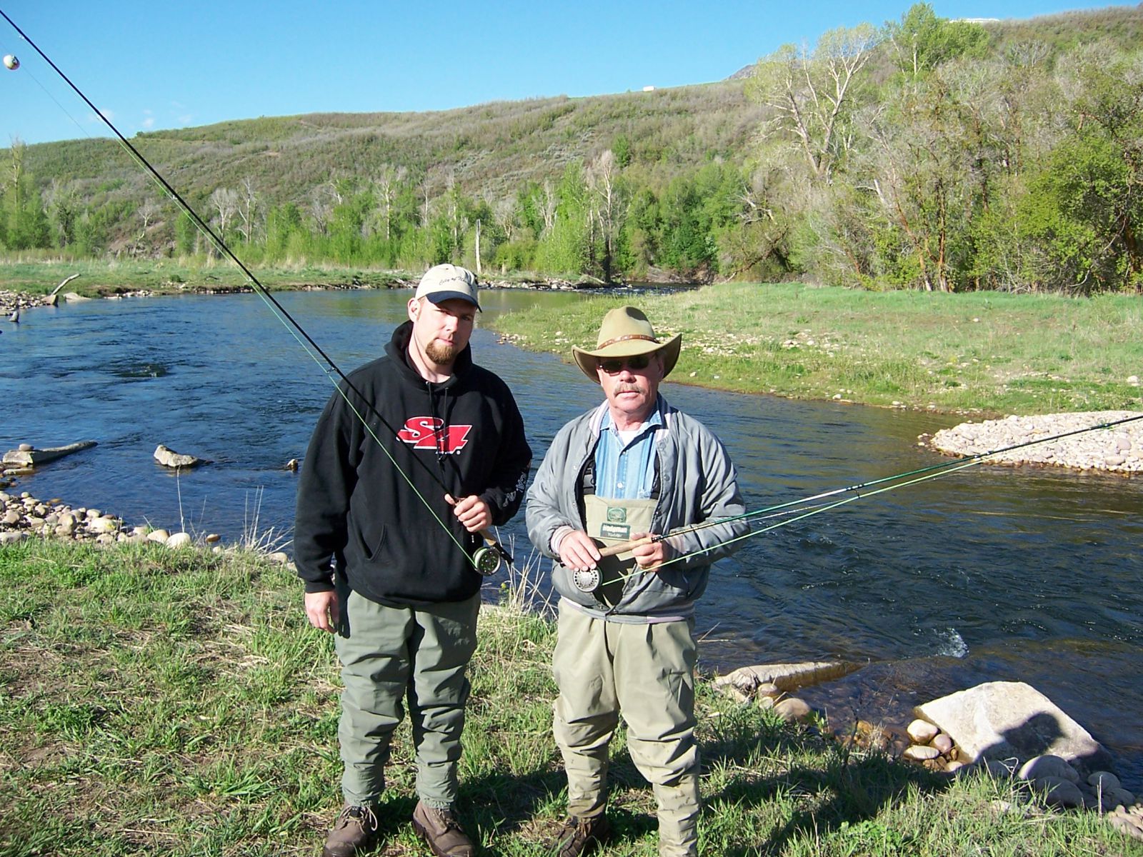 Fishing the Blue Ribbon Provo River below Jordanelle Reservoir. Awesome Day ... caught 30+ Browns/Rainbows ... but only 4 SHORT ENOUGH TO TAKE HOME.